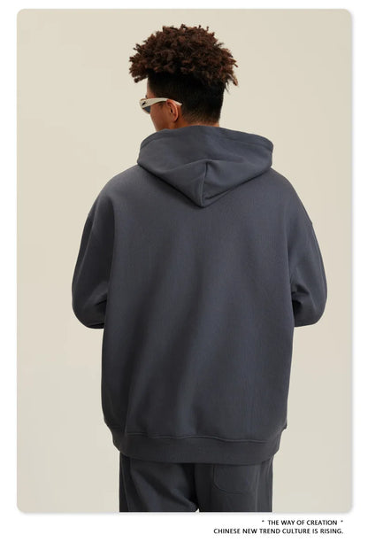 Custom LOGO men's and women's heavy 445G terry cotton and polyester casual sweater spring and autumn hoodie 2024 top