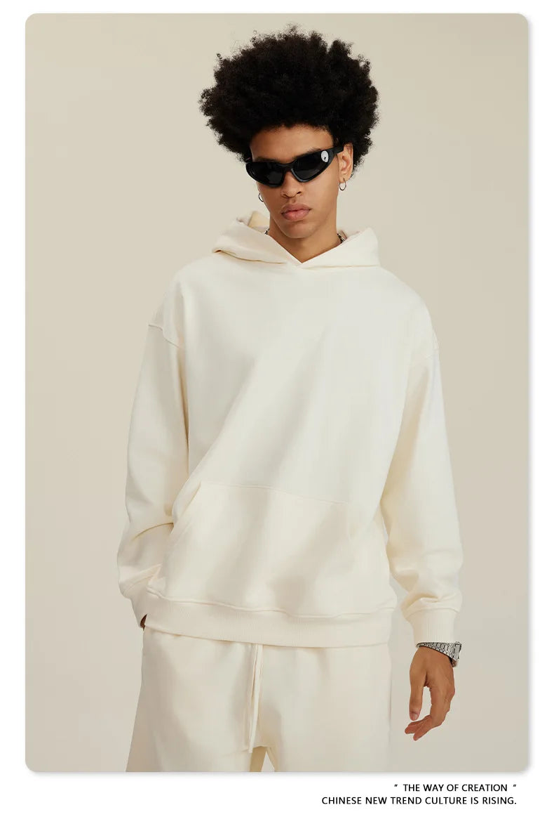 Custom LOGO men's and women's heavy 445G terry cotton and polyester casual sweater spring and autumn hoodie 2024 top