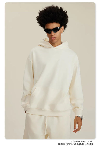 Custom LOGO men's and women's heavy 445G terry cotton and polyester casual sweater spring and autumn hoodie 2024 top