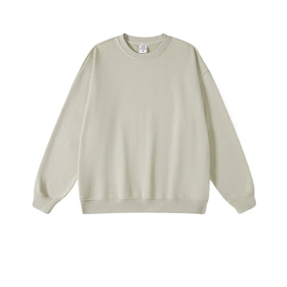 Custom LOGO men's and women's spring autumn and winter new American 440G heavy terry loose pullover crew neck sweater