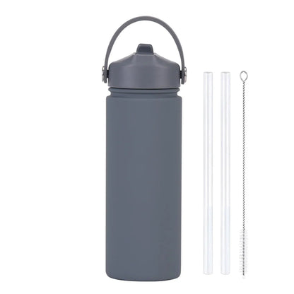 Insulated Water Bottle 500ml Custom Text/Logo - 304 Steel, 24H Cold, Office & Gym Essentials