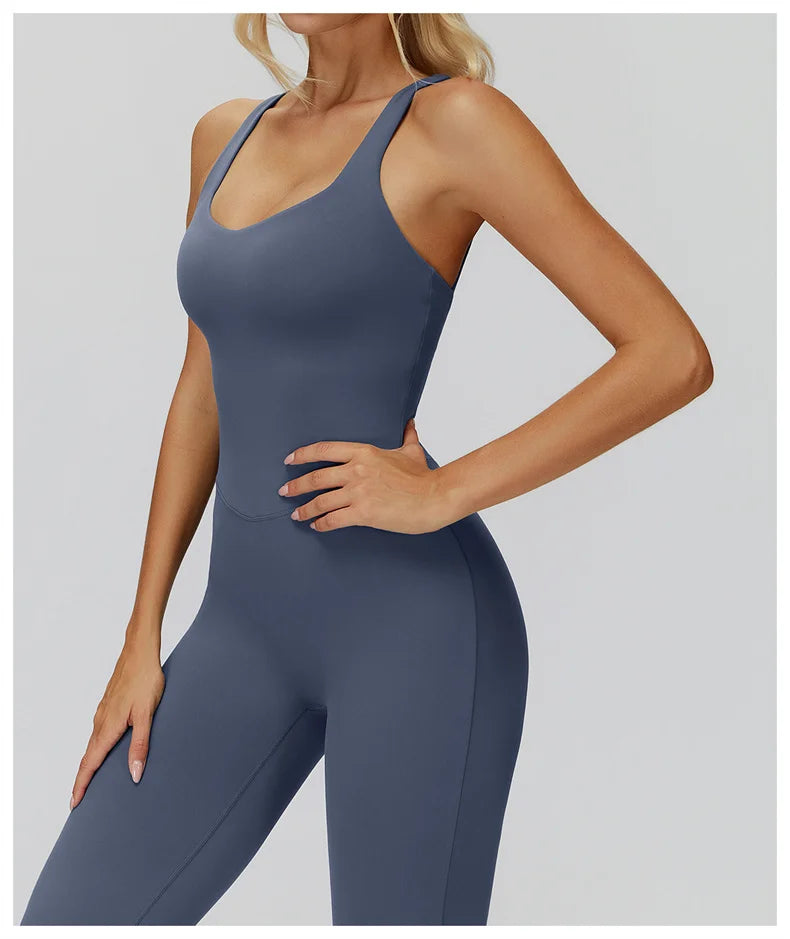 TRY TO BN Sports Jumpsuit Yoga Cross Beautiful Back Fitness Workout Bodysuit One Piece Sets Sportswear Running Gym Woman Clothes