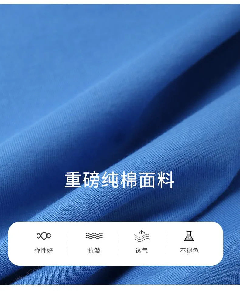 DIY Custom LOGO 260GSM 100% Cotton Heavy Weight Oversized Men T-shirt Long sleeves Pure Color For Winter Autumn Streetwear Tops