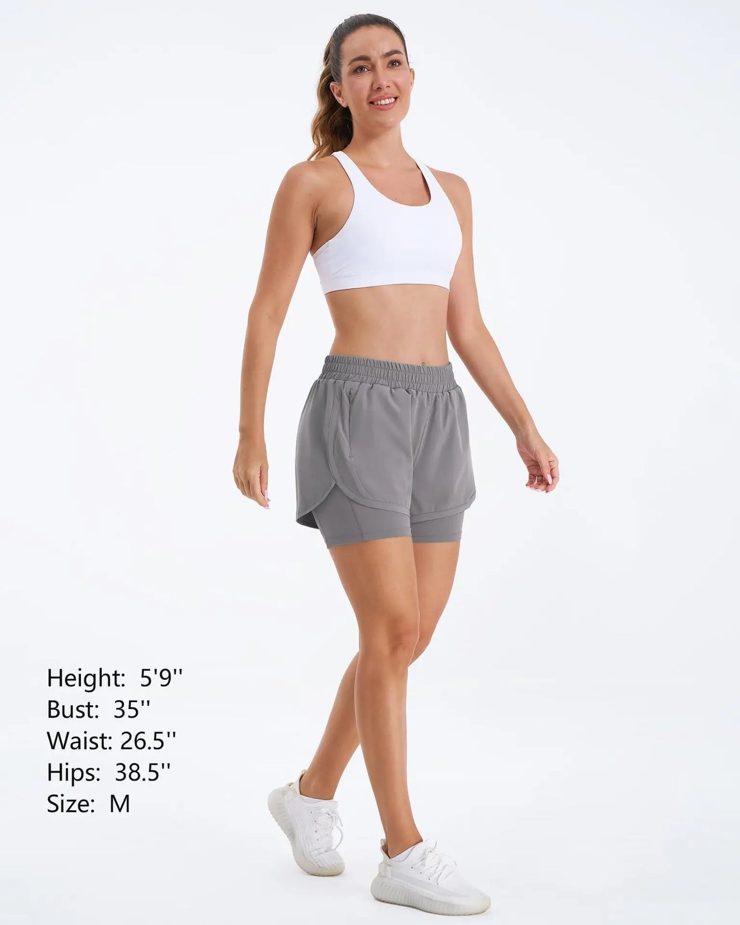 Custom LOGO women's breathable loose anti-light yoga zipper pocket outdoor mountaineering running sports shorts