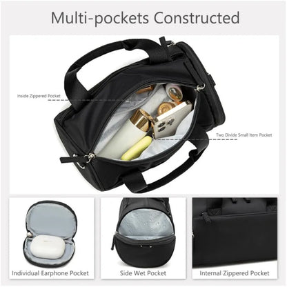 Customized Cylindrical Bag Logo Single Shoulder Hand-held Fitness Bag Women's Travel Bag Sports Bag Personalized Name Image