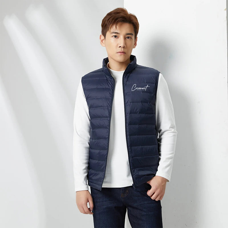 Custom Logo Tank Top Autumn Winter Jacket customaization Down Warm Thickened Sleeveless Solid Color vest Company Brand Design