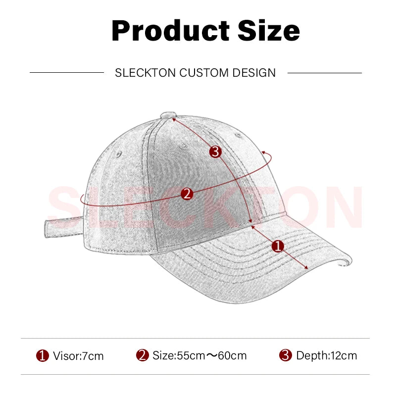 SLECKTON Custom Cap Logo Embroidery Retro Baseball Cap for Men and Women DIY Design Letter Hat Customize Graphic Print Wholesale