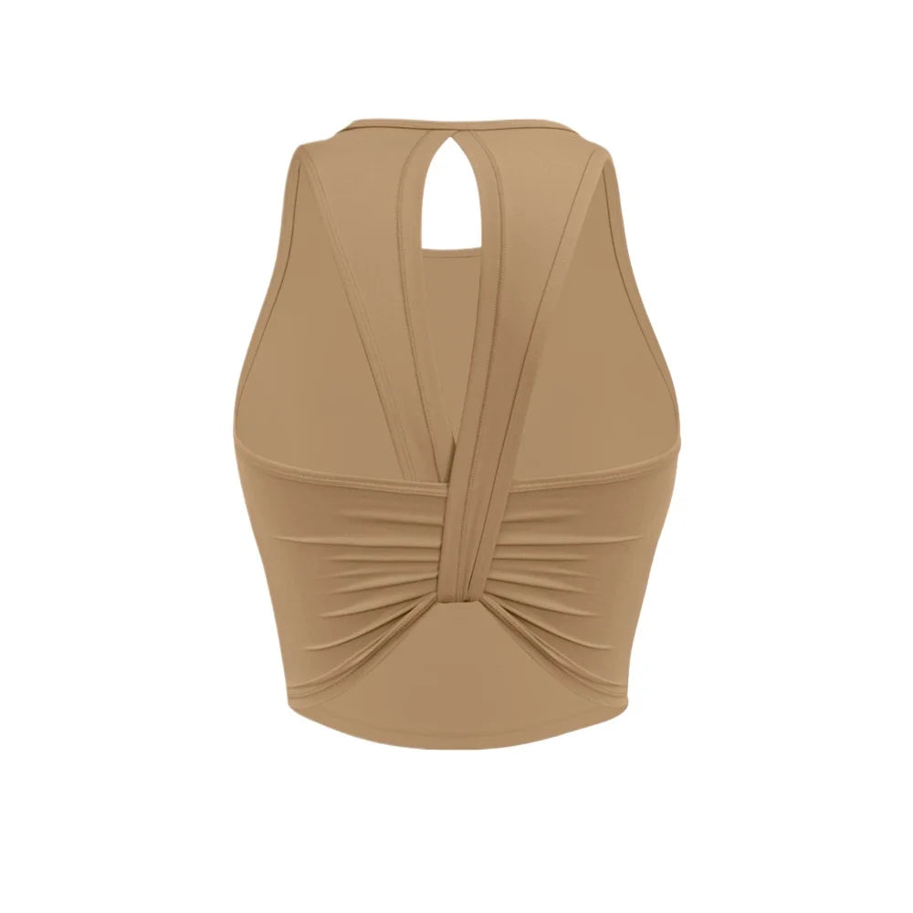 Custom LOGO women's 2026 summer high-end fashion integrated chest pad, beautiful back yoga bra, running training fitness vest