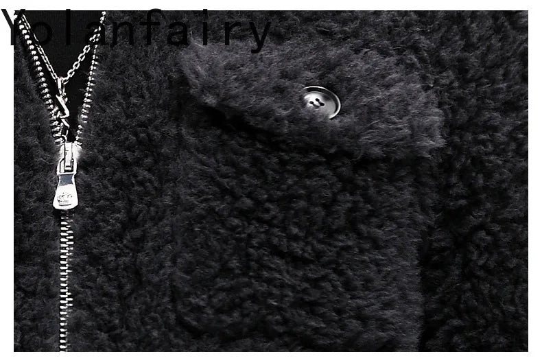 YOLANFAIRY 100% Wool Mens Real Fur Coat Winter 2024 Jackets Short Lambswool Coats Integrated Clothes Trend Top Chaquetas Hombre