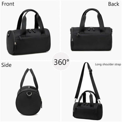 Customized Cylindrical Bag Logo Single Shoulder Hand-held Fitness Bag Women's Travel Bag Sports Bag Personalized Name Image
