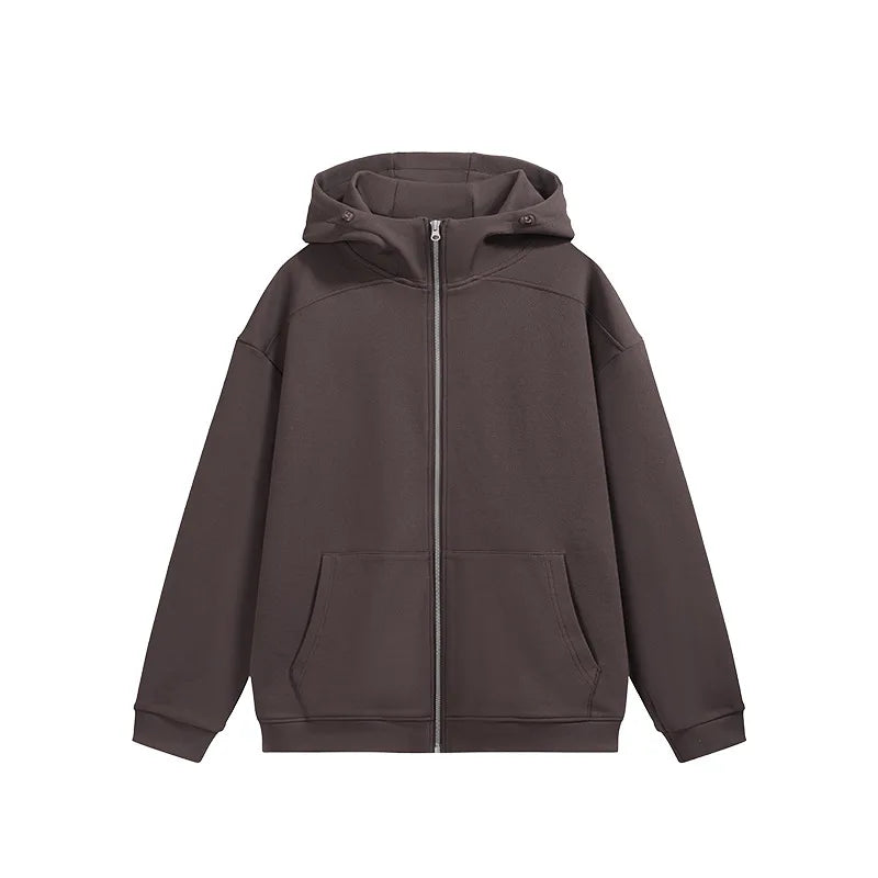 Personalized LOGO Custom Men's Temperature Control Fleece Zipper Hooded Sweater 2026 Spring and Autumn Sports Couple Jacket Top