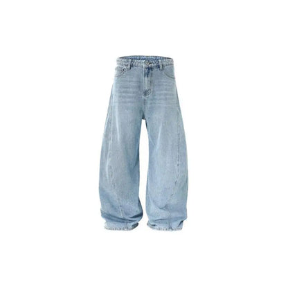 Custom LOGO men's 2026 denim scimitar pants cotton autumn new American retro washed old casual couple trousers