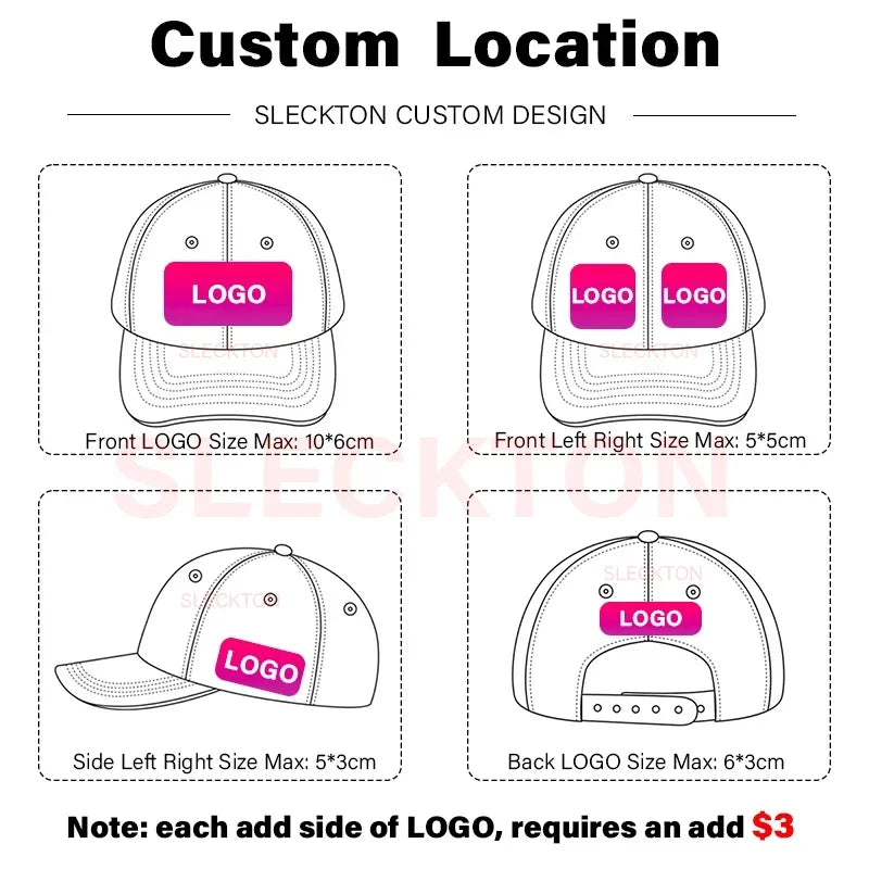 SLECKTON Custom Cap Logo Embroidery Retro Baseball Cap for Men and Women DIY Design Letter Hat Customize Graphic Print Wholesale