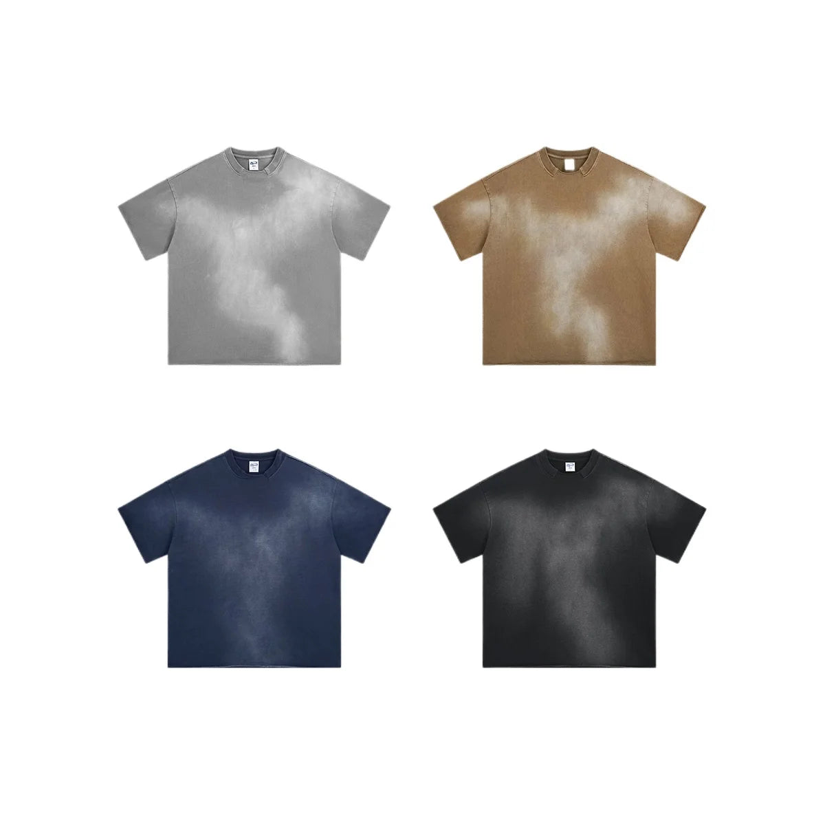 Customized LOGO men's new summer 305G heavy 100% cotton short-sleeved washing water old retro 430G shorts two-piece set