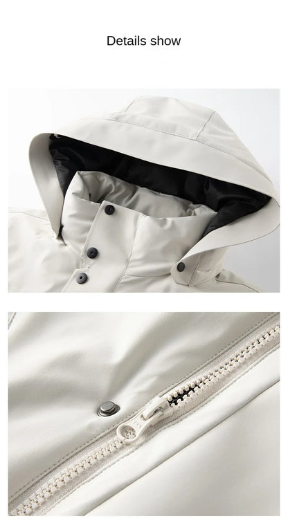 Winter Warm duck down Jacket Custom Logo Thick Skiing Down Jacket Coat Print Company Brand Design Outdoor Windproof jacket