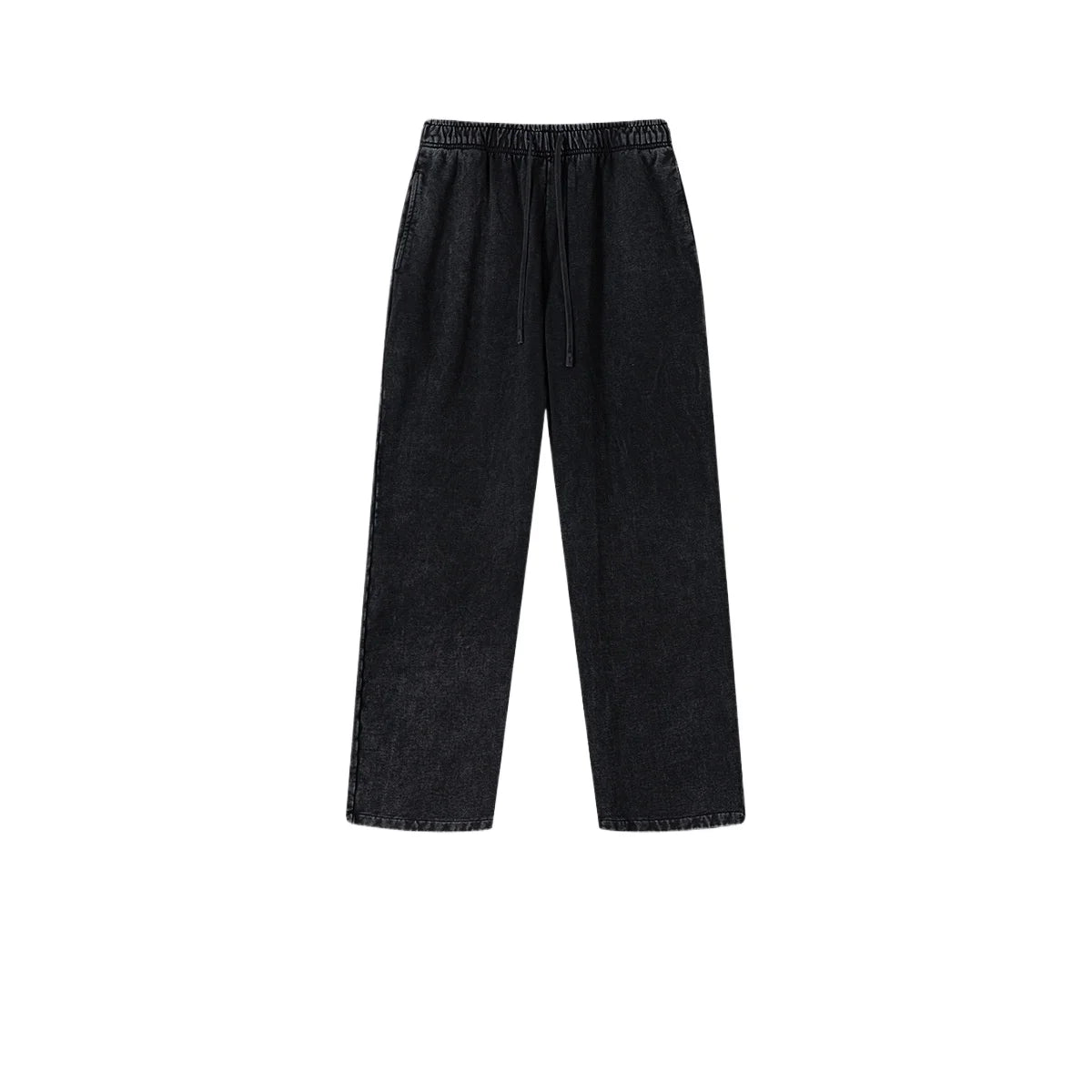 Customized LOGO Men's 2025 Autumn New 480G Heavy 100% Cotton Black Pattern Straight Loose Casual Pants