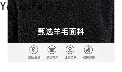 YOLANFAIRY 100% Wool Mens Real Fur Coat Winter 2024 Jackets Short Lambswool Coats Integrated Clothes Trend Top Chaquetas Hombre