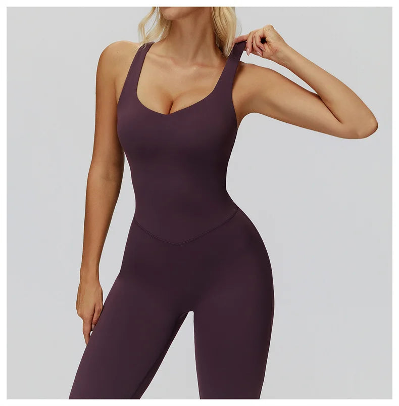 TRY TO BN Sports Jumpsuit Yoga Cross Beautiful Back Fitness Workout Bodysuit One Piece Sets Sportswear Running Gym Woman Clothes