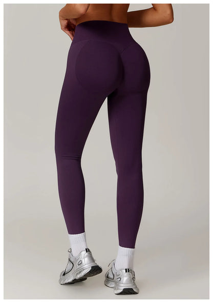 Customized LOGO women's peach buttocks seamless belly tight yoga pants running sports quick-drying fitness trousers