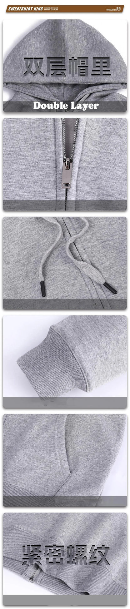 600GSM 95% Cotton DIY Custom LOGO Solid Retro Oversize Hoodie Unisex Winter Warm Zipper Up Open-Up Hoodies Classic Loose Coat