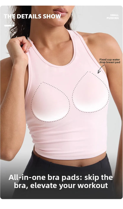 Custom LOGO women's 2026 summer high-end fashion integrated chest pad, beautiful back yoga bra, running training fitness vest