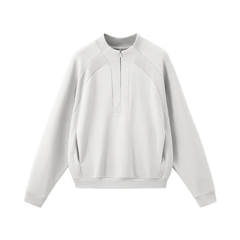 Custom LOGO Men's 2026 Cotton Stretch 350G Sweatshirt Autumn/Winter New Short Casual Half-Zip Windproof Couple's Jacket