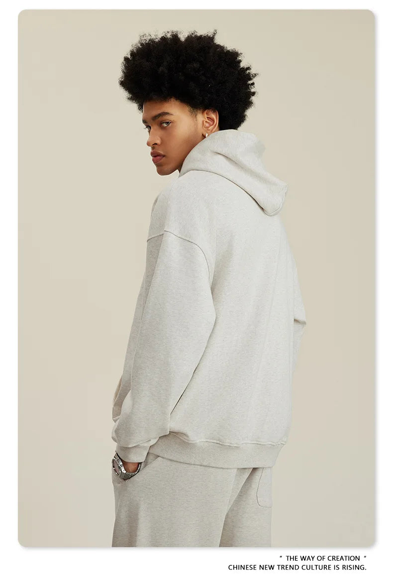 Custom LOGO men's and women's heavy 445G terry cotton and polyester casual sweater spring and autumn hoodie 2024 top