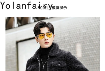 YOLANFAIRY 100% Wool Mens Real Fur Coat Winter 2024 Jackets Short Lambswool Coats Integrated Clothes Trend Top Chaquetas Hombre