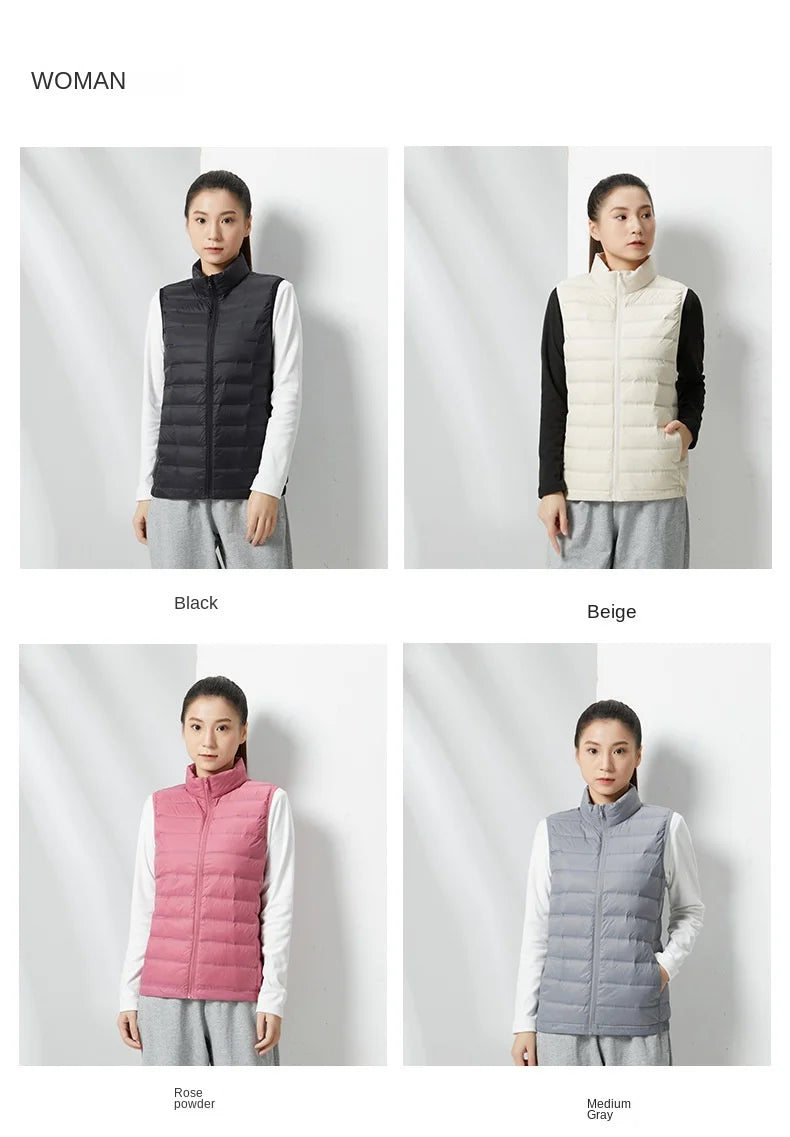 Custom Logo Tank Top Autumn Winter Jacket customaization Down Warm Thickened Sleeveless Solid Color vest Company Brand Design