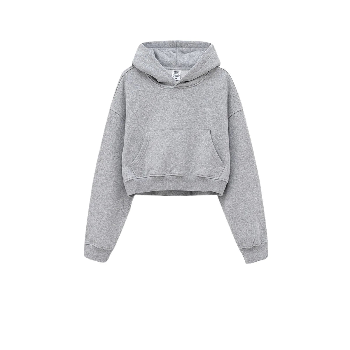 Customized LOGO women's new autumn blockbuster 445G big pocket hooded sweater short top