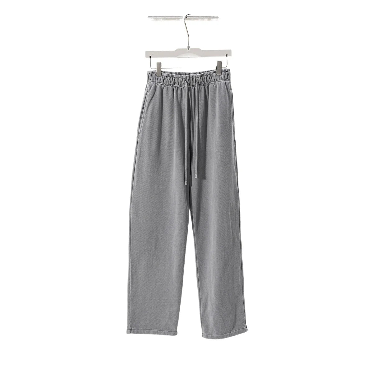 Customized LOGO Men's 2025 Autumn New 480G Heavy 100% Cotton Black Pattern Straight Loose Casual Pants