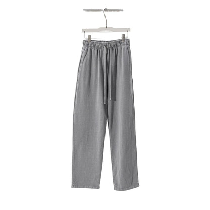 Customized LOGO Men's 2025 Autumn New 480G Heavy 100% Cotton Black Pattern Straight Loose Casual Pants