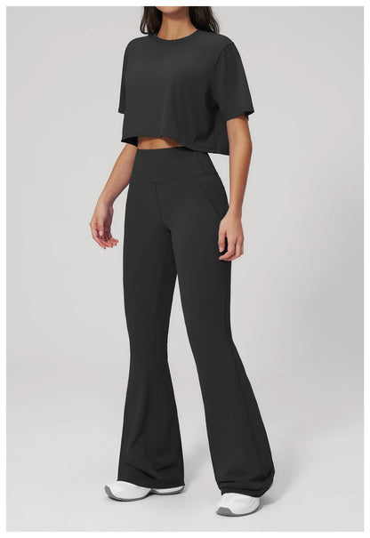 Custom LOGO women's yoga clothes, short sleeves, tight quick-drying trousers, fitness clothes, high-intensity sports suits
