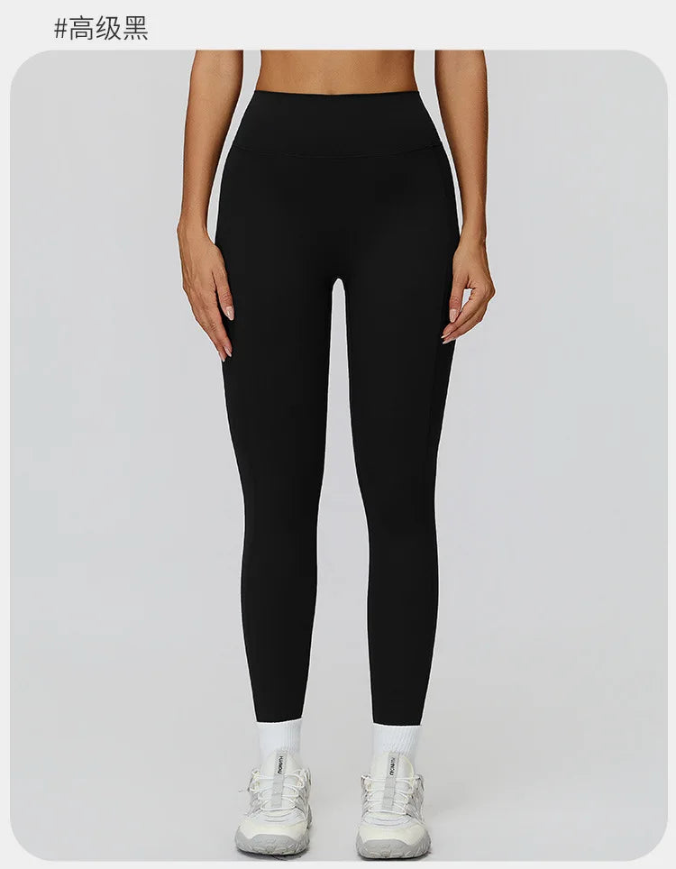 Customized LOGO women's yoga trousers high waist pleated leggings outdoor running sports fitness trousers
