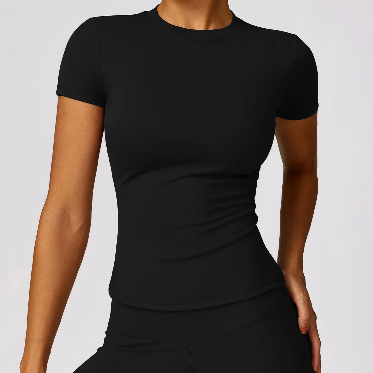 Custom LOGO women's summer short-sleeved t-shirt quick-drying yoga clothes fitness tops outdoor running sports short sleeves