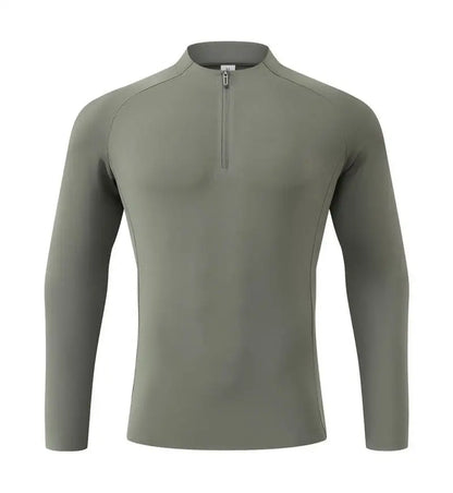 #9907-XIYU Custom LOGO Fitness Compression Sport Gym Running Exercise Elastic Long Sleeves half zip High neck Tops men T-shirt