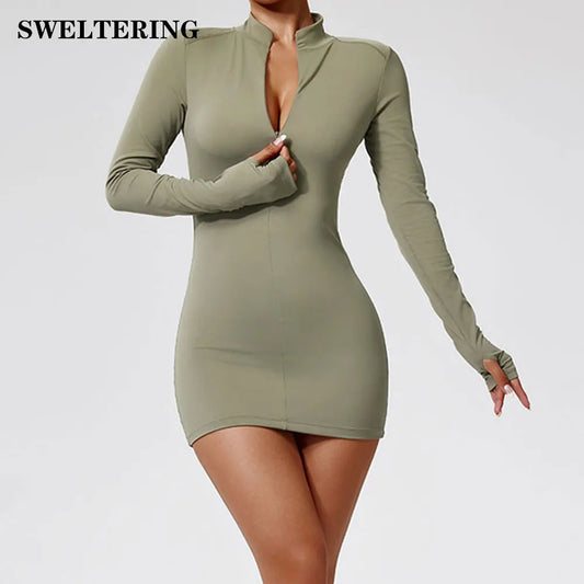Zipper Jumpsuit Women's Tracksuit Bodysuits Yoga Set Workout Gym Clothes Long Sleeve Yoga Jumpsuits One Piece Rompers Sportswear