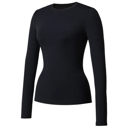 Custom LOGO Women's Naked Yoga Suit Long Sleeve T-Shirt Elastic Quick Drying Slim Fit Belly Running Fitness Top