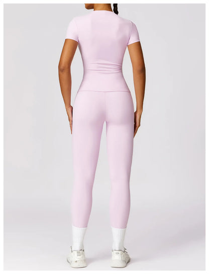 Custom LOGO women's summer short-sleeved t-shirt quick-drying yoga clothes fitness tops outdoor running sports short sleeves