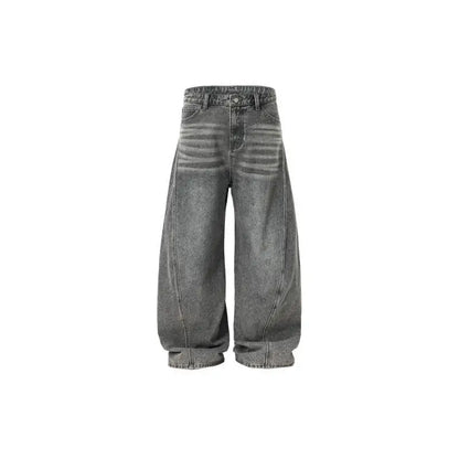 Custom LOGO men's 2026 denim scimitar pants cotton autumn new American retro washed old casual couple trousers
