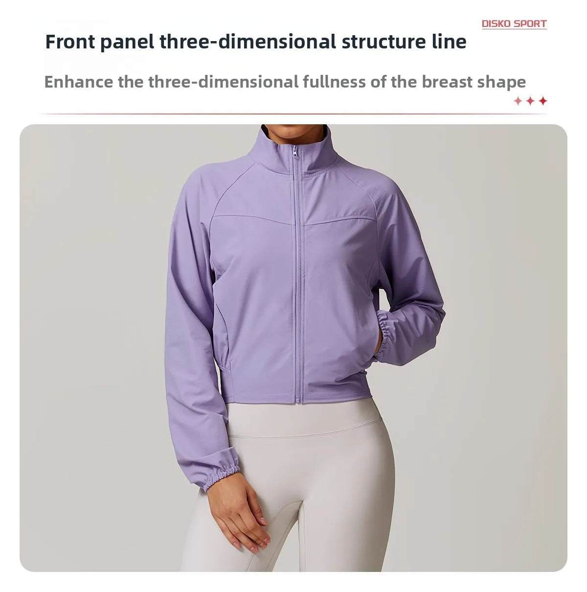 Custom LOGO Women's Quick-Dry Stand Collar Yoga Jacket, Thin Windproof Outdoor Running Fitness Long-Sleeve Sports Jacket