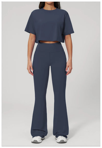 Custom LOGO women's yoga clothes, short sleeves, tight quick-drying trousers, fitness clothes, high-intensity sports suits
