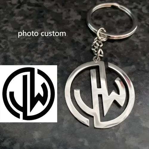 Custom Logo Keychain Stainless Steel Personalized Emblem Pendant Keychains House & Friendship & Pet Decorative Key Jewelry Gifts