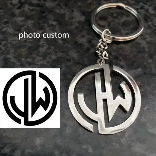 Custom Logo Keychain Stainless Steel Personalized Emblem Pendant Keychains House & Friendship & Pet Decorative Key Jewelry Gifts