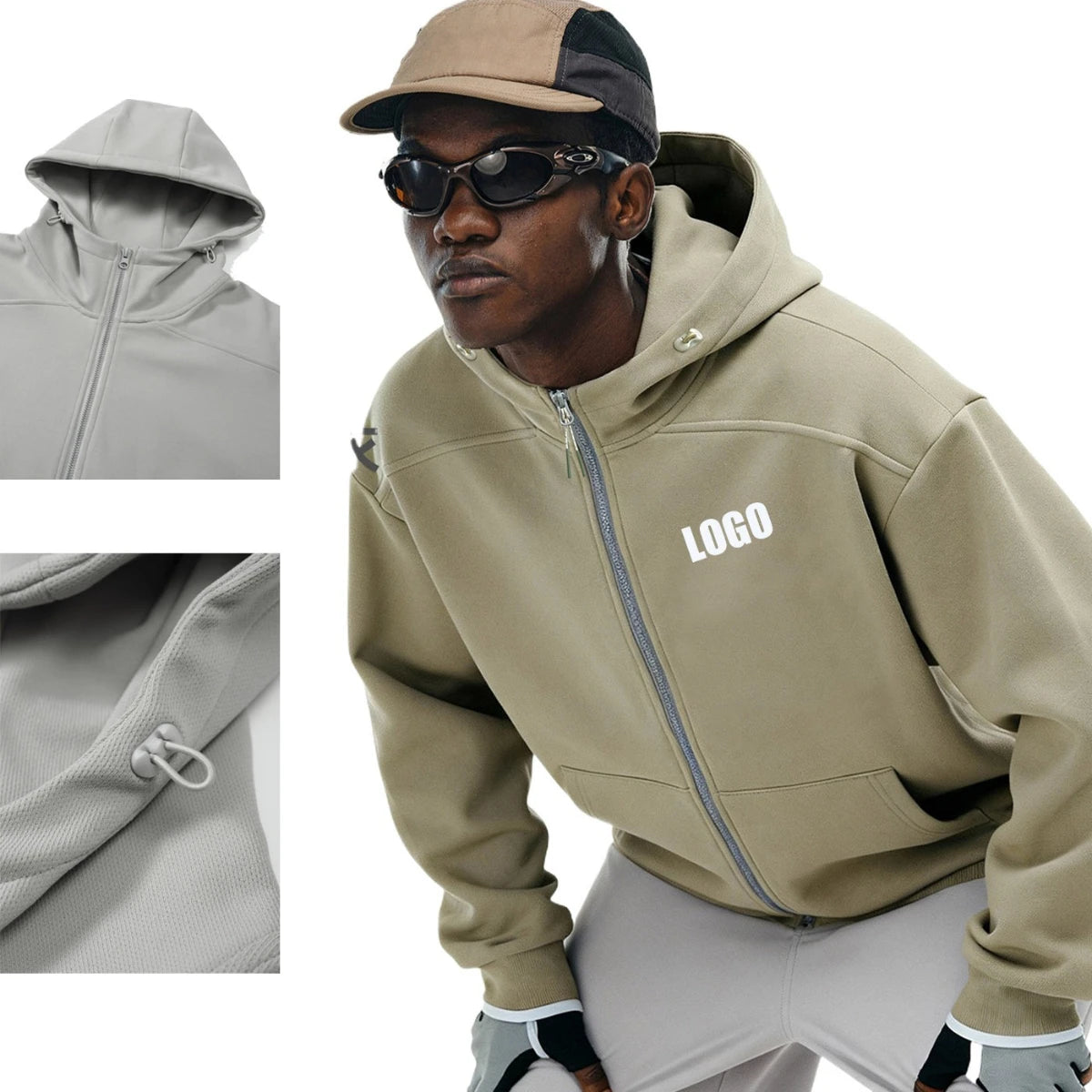 Personalized LOGO Custom Men's Temperature Control Fleece Zipper Hooded Sweater 2026 Spring and Autumn Sports Couple Jacket Top