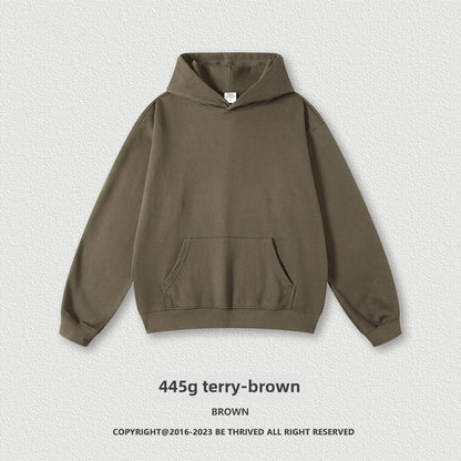 Custom LOGO men's and women's heavy 445G terry cotton and polyester casual sweater spring and autumn hoodie 2024 top
