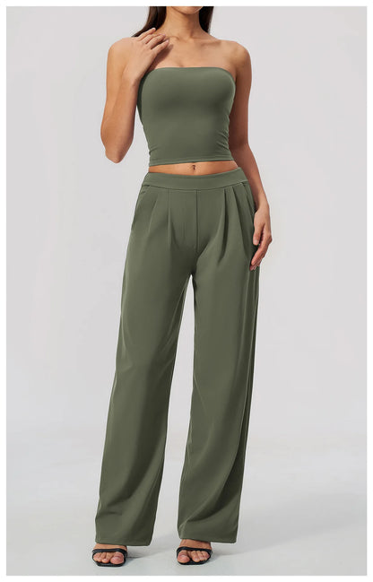 Pers LOGO custom women's 2026 new sports trousers high waist loose yoga pants quick drying running casual fitness trousers