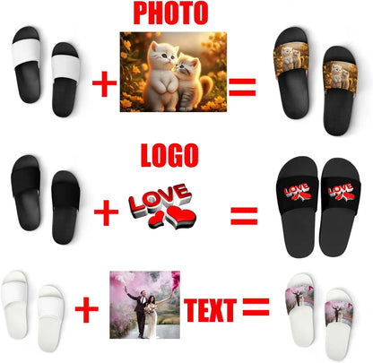 Custom Slippers Man Woman Tailor Made Slides Sandals Personalized Photo Text Customized Couple Bath Shoes Water Shoe