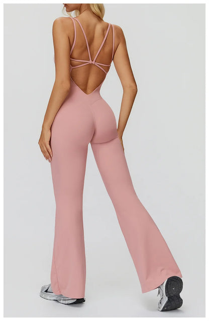 TRY TO BN Sports Jumpsuit Yoga Cross Beautiful Back Fitness Workout Bodysuit One Piece Sets Sportswear Running Gym Woman Clothes