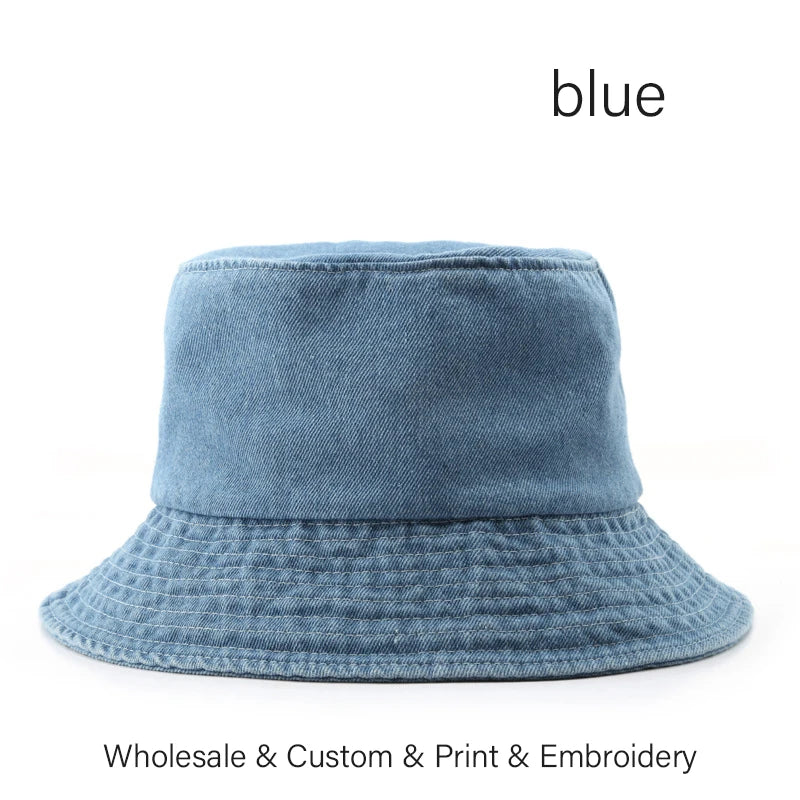 SLECKTON Custom Cap LOGO Embroidery Bucket Hat for Men and Women Brand Design DIY Print Hat Summer Fisherman Hat Solid Unisex